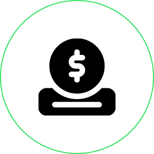Green circle on a black background.
