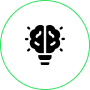 Green circle on a black background.