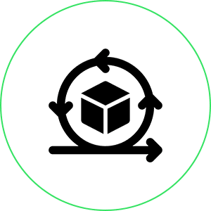 Green circle on a black background.