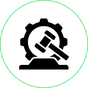 Green circle on black background.